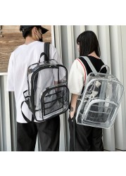 Preppy Style Women Multilayer Backpack Casual Clear Large Capacity Cute Clear PVC School Bag For Teenagers Backpack