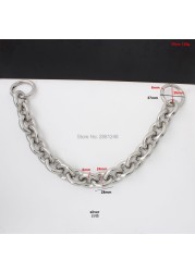 24mm thick round aluminum chain + spring ring light weight bags strap bag parts handles easy matching accessory handbag straps