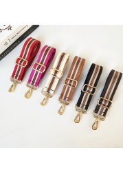 3.8cm Shoulder Strap Width 80~130cm Adjustment Belt Bag Vertical Stripe Design Contrast Color Bag Webbing Accessories