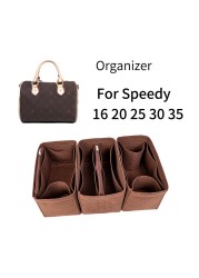 Felt Insert Bag Fit For Speedy 16 20 25 30 35 Women Bag Female Organizer For Cosmetic Pocket Mirror Keep Shape Improve Inner Space