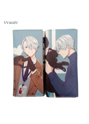 Long Leather Wallet, Faux Leather Wallet with Multi Card Holder, Anime Yuri on Ice Cos, Victor Nikiforov