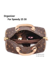 For Speedy 25 30 Women's Purse Organizer Insert, Satin Fabric Pouch Handbag Tote Shaper, Travel Inner Purse Portable Cosmetic Bag