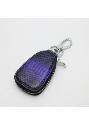 Customized Genuine Snake Leather Car Key Wallet Holder Men Luxury Car Key Ring Unisex Key Holder for Car