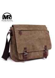 MARKROYAL - Men's Canvas Shoulder Bag, High Quality Laptop Shoulder Bag