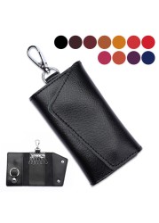 Key Ring Case Holder Original Real Leather Male Trendy Multifunction Coin Wallet Car Remote Chain Designer Key Package Bag