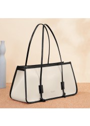 Elegant Trapezoid Shoulder Bag for Women 2022 Handbags Cream White Large Capacity Fashion Handbag Female Ladies Bags