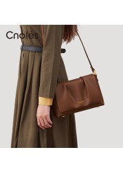 Cnoles Brand Designer Clouds Women Shoulder Bags 2022 Split Cowhide Luxury Lady Crossbody Bags Messenger Bags