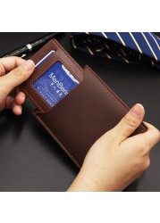 Multifunction Small Wallet Men Leather Wallets Iron Credit Card Holders PU Money Bag Vintage Leather Wallet Male