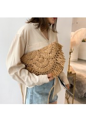 Summer straw bags for women 2021 tassel handmade beach bags raffia rattan woven handbags female holiday crossbody bags clutch