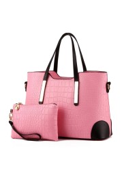 YINGPEI - Women's Vintage Shoulder Bag, Top-Handle Bag, Composite Crocodile Pattern, Leather Wallet