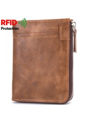RFID Theft Protection Coin Bag Zipper Men Wallets Brand Man Wallet Male Money Purses Wallets Men Wal