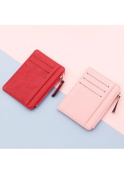 Fashion Classic Mini Card Holder for Women Girls Stylish Simple All-match Coin Purse Soft PU Leather Bank Card Organizer