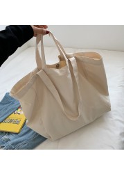 Women Canvas Handbag Large Capacity Shoulder Bag 2022 Fashion Female Simple Designer Letter Printed Large Casual Tote Handle Bag