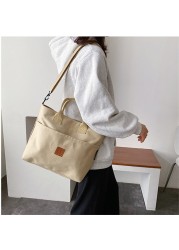 Women Canvas Handbag Shoulder Bag Female Solid 2022 Trend Luxury Fashion Designer Crossbody Bag Casual Square Tote Shopping Bag