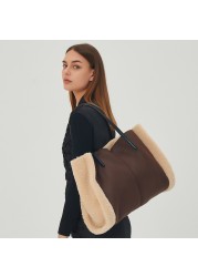 Chicaca Large Tote Bag Luxury Faux Fur Women Handbags Elegant Women Handbags Soft Plush Bag Winter Warm 2022