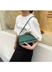 Women Shoulder Underarm Bag PU Leather Crocodile Pattern Female Underarm Bag Casual Flap Luxury Brand Designer Handbags