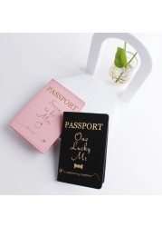 Portable Bride Groom Travel Passport Credit Card Holder Men Women Honeymoon Leather Passport Protector Organizer Cover