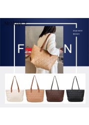 Women PU Chain Shoulder Bag Thread Embroidery Handbag Retro Designer Large Lattice Casual Ladies Shopping Bags Underarm Bag