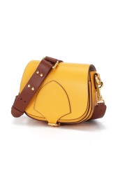 2022 new women slant bag tide retro leather shoulder bag half round saddle bags