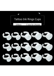 Disposable 100pcs Tattoo Ink Rings Cups S/M/L Permanent Makeup Pigment Holder Eyebrow Eyelash Extension Glue Divider Container