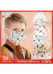 3-11 Years Baby Face Mask Unicorn FFP2 KN95 Mascarillas Filter Kids 5 Layers Breather Masks Kids KN95 Masks Boys and Girls