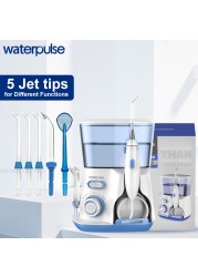 Waterpulse الفم الري v300 12 ضغط جهاز تنظيف الأسنان بالماء 800 مللي الأسنان نظافة الأسرة الرعاية الري الأسنان نفاثة مياه للأسنان 5 تلميح