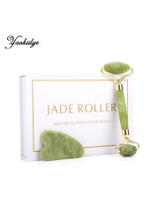 Natural Facial Massager Gua Sha Scraper Double Headed Jade Roller Jade Roller Skin Care Rose Quartz Face Massager Face Lifting Health Beauty Tools