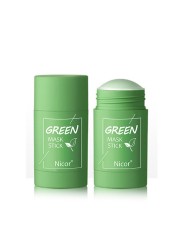 1pc Green Cleansing Stick Green Tea Purifying Mask Mud Stick Mask Oil-control Anti-Acne Eggplant Whitening Skin Care Facial Mask