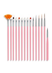 nail brush set manicure gel brush for nail stickers manicure brush liquid powder tool acrylic carving brush gel liner brush set