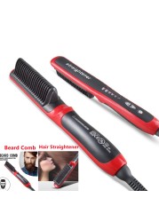 ASL-908 Hair Straightener 2022 Durable Electric Straight Hair Beard Comb Brush Heated Ceramic Hair Straightener Brush EU Plug