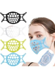 2/5pcs silicone mask holder 3D face mask inner support frame silicone mask bracket adult respirator valve reusable