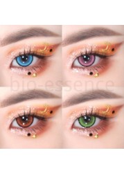 Bio-essence 1 Pair Colored Contact Lenses For Eyes Blue Lens Pink Eye Lenses Fashion Lenses Makeup Beauty Eyes Delicious Contact