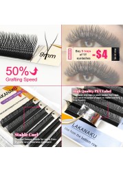 LAKANAKU YY Lashes Bouquets Eyelashes Split Tips Lashes Wholesale Supplier Cashmere Extensions Mink Lashes YY Cílios