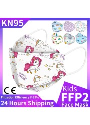 10/30pcs Children FPP2 KN95 Masks Kids Anti Virus Fish Shaped Cartoon Printed Anime Face Mask From Virus ffp2fan Mascarillas