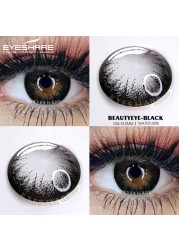 Ishihair Colored Contact Lenses 1 Pair Beauty Eye Yearly Colored Lenses Cosmetic Contacts Lenses Eye Color Black/Chocolate