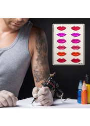 3/5/10/15/20pcs Lips Tattoo Skin Latex Practice Microblading Practice Tattoo Fake Skin Beginner Special Lips Designs Supplies