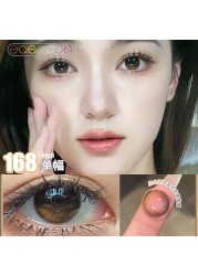 EASYCON sun moon mini contact lenses for eyes yearly brush kits exclusive 2pcs/pair simple circle soft contact lenses