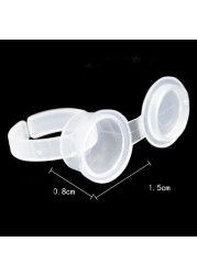 Disposable Tattoo Ink Ring Cups Permanent Makeup Accessories Microblading Ring Pigment Cup/Lid Tattoo Glue Holder