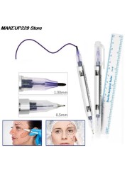 Hot 1 Set Surgical Eyebrow Skin Tattoo Marker Pen Accessories Tool With Measuring Ruler