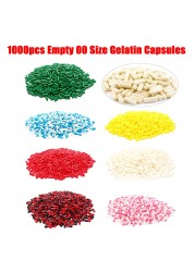 1000pcs empty vacant gelatin capsules size 00# gel for medicine storage used for pill storage