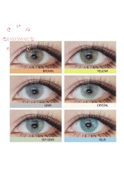 Easy Small 6 Colored Contact Lenses For Eyes Cosmetics Aurora Polaris Blue Eye Small Beauty Pupil Degree Option 2pcs/pair