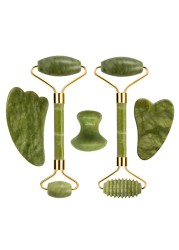 Natural Jade Gouache Stone Scraper Facial Massager Gua Sha Massager for Face Body Massage Set Anti-wrinkle Beauty Relax Tool