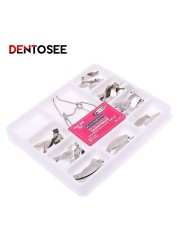 3 set dental saddle contoured matrices metal matrix universal set with spring clips