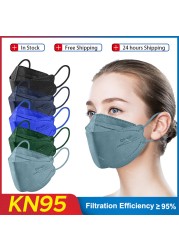 Elough KN95 Masks for Adults Mascarilla KN95 FFP2 Mascarillas FFP2 Mascarillas FPP2 Negras Face Mask 4 Layers ffp2mascarillas