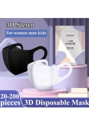 Disposable Mouth Mask Adult 3 Ply Breathable Fabric Face Mask Black Dust 3D Mascarillas Desechables Disposable Adult Mask