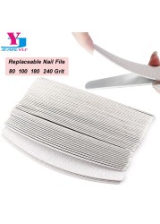 100pcs/lot Thick Replacement Sandpaper Files 80 100 180 240 with Gray Metal Handle Replacement Files for Removable Saws Pads Set