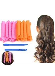 10/20pcs 30/45cm Magic Hair Rollers Curlers Kit Snail Shape No Waveform Spiral Round Curls No Heat Hair Curler Extra Long