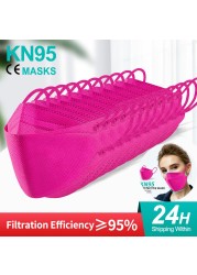 KN95 CE Face Mask FFP2 Mascarillas Approved fpp2 Facial Mascherine Reusable Adult Men Women Colorful Mask Protective Fish Mask