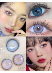 Easy Small Nene Violet Blue Soft Eyes Contact Lenses For Big Eyes Beautiful Pupil Natural Colored 2pcs/pair Prescription Myopia