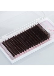 Yelix- Brown False Eyelashes Extensions, Individual Eyelashes, Natural Eyelash Extensions, 16 Lines